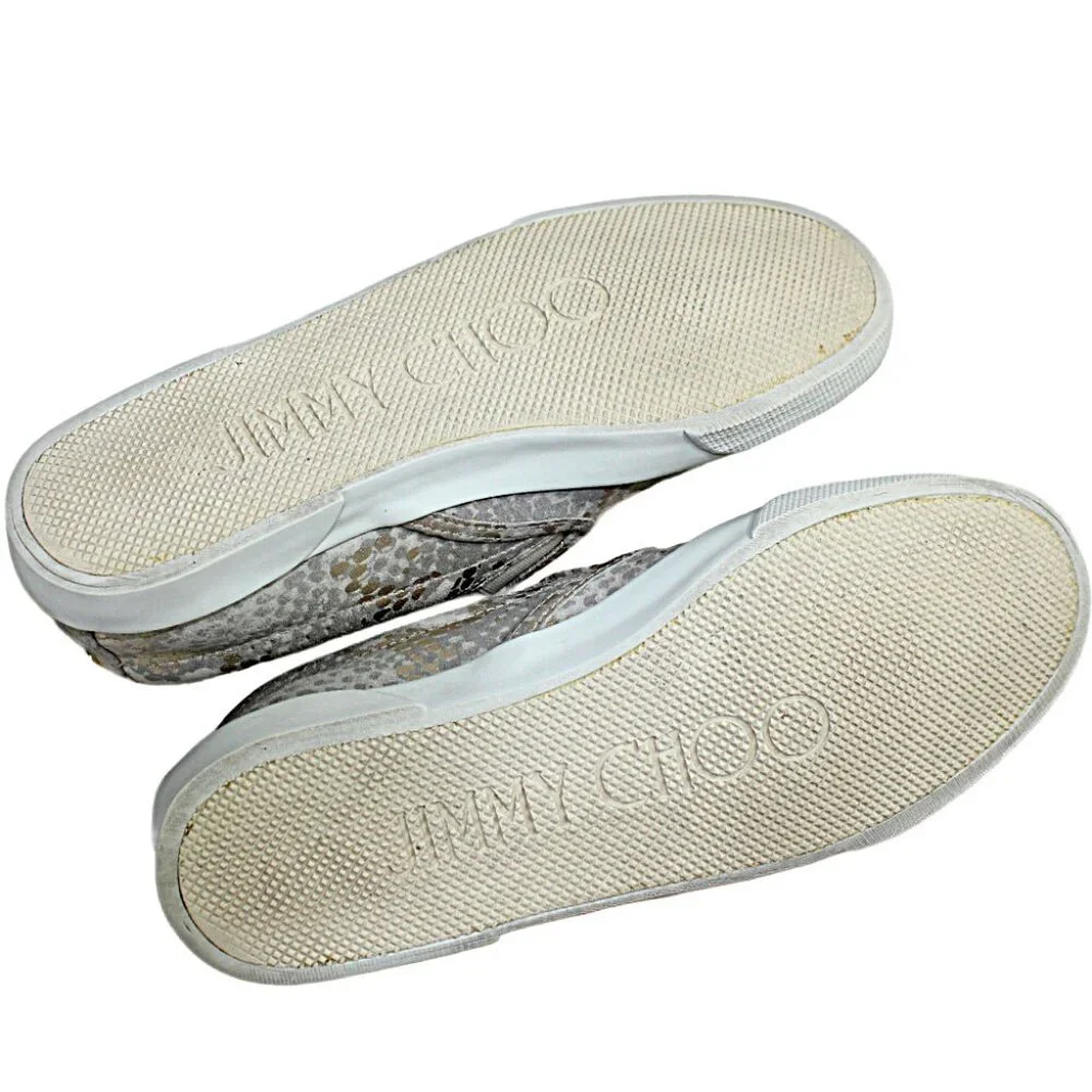 Jimmy Choo Demi Metallic Snakeskin Textured Suede Slip-On Size 36.5 (US 6.5)